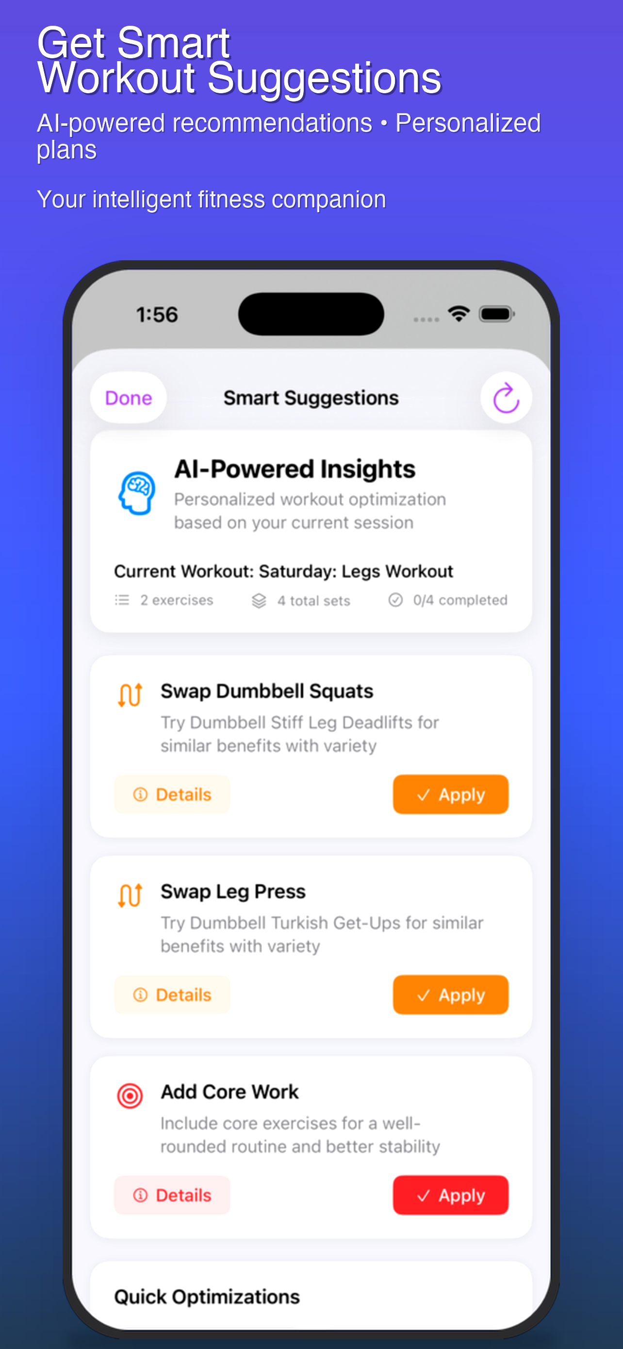 AI workout suggestions keeping each session fresh